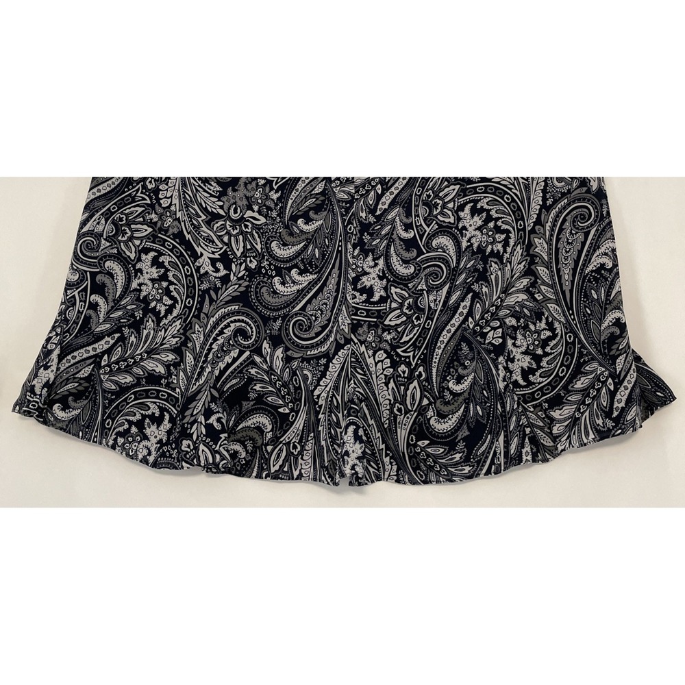 Vintage Pendleton Size 18 Blue Paisley Silk Wool Midi Trumpet Skirt Lined 1990's - Picture 5 of 8